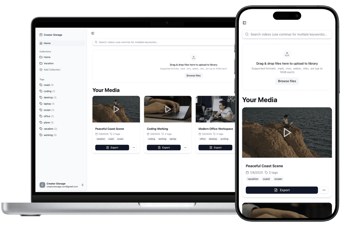 Creator Storage Dashboard